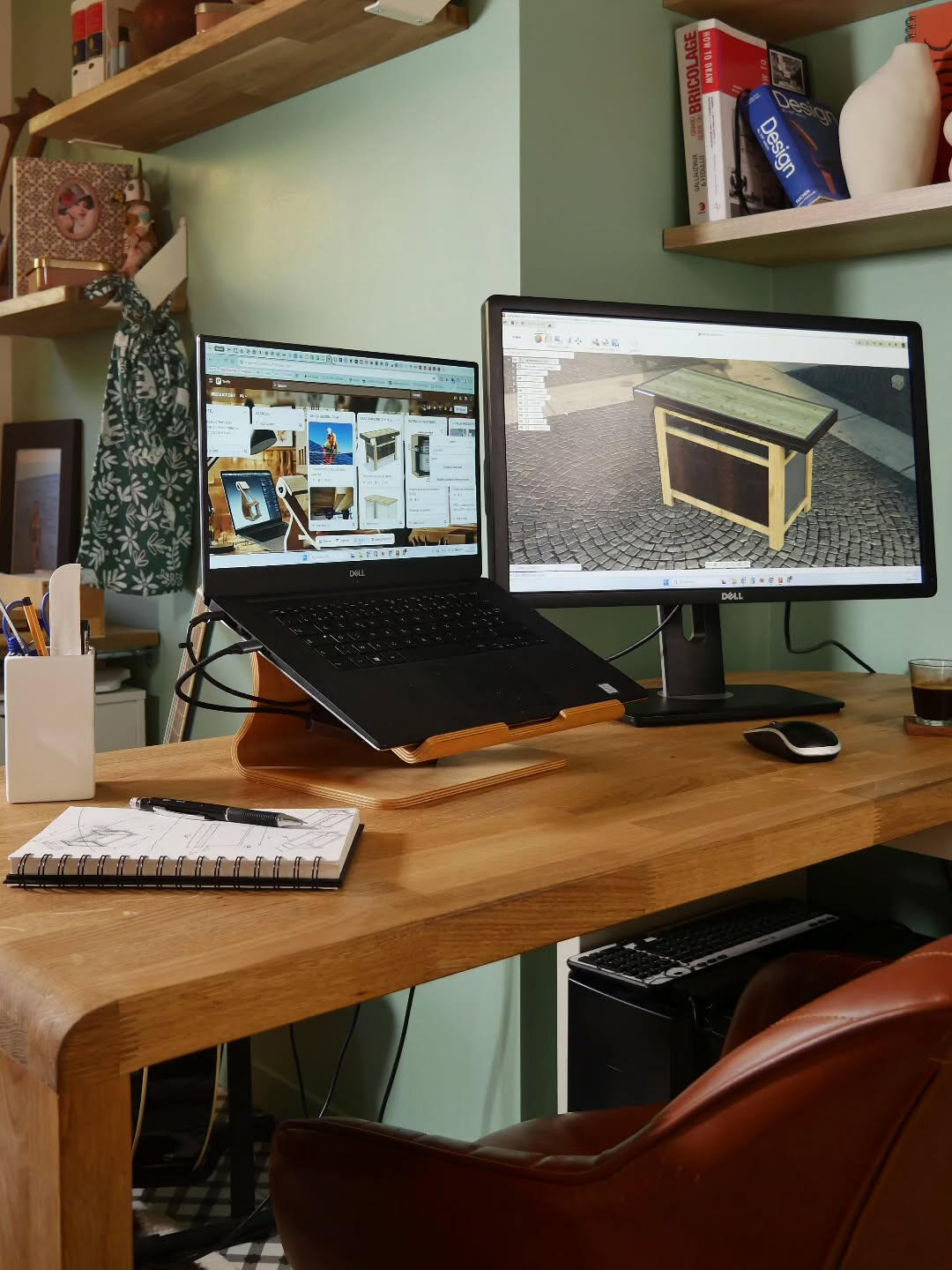 Le lieu où les projets prennent forme Pièce de travail calme et lumineuse où les projets Spaziera sont étudiés, dessinés et préparés avant leur réalisation.